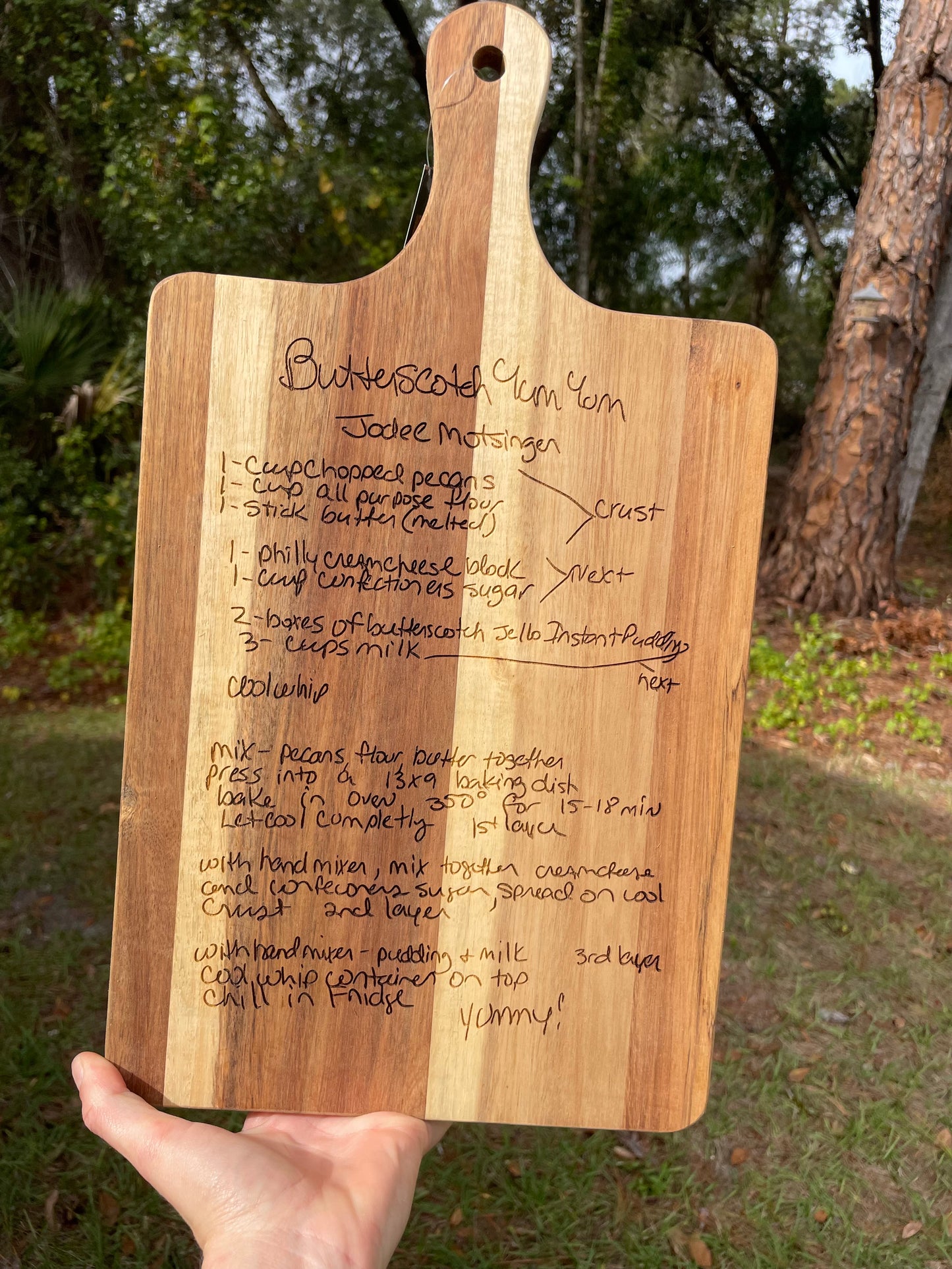 Handwritten recipe boards