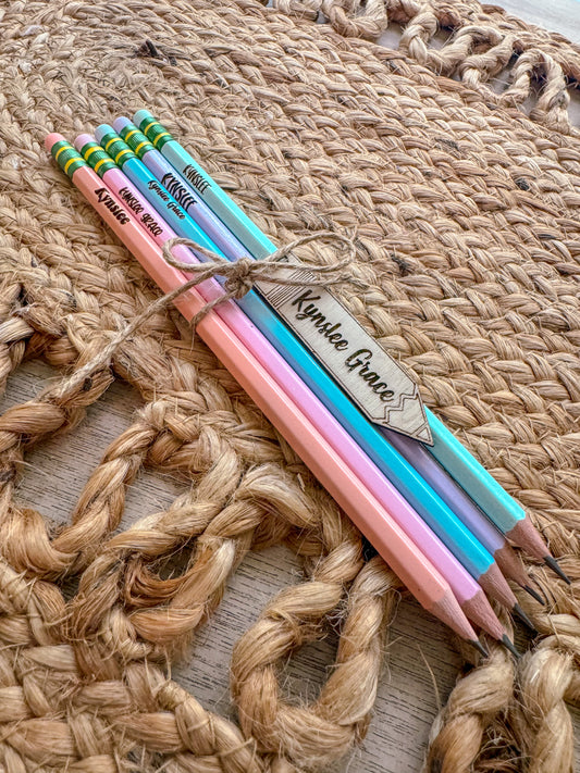 Neon/Pastel Name Pencils